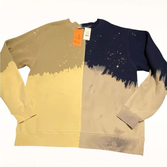 La Detresse Designer custom sweatshirt colorblock acid drip NWT unisex L. - Picture 1 of 8